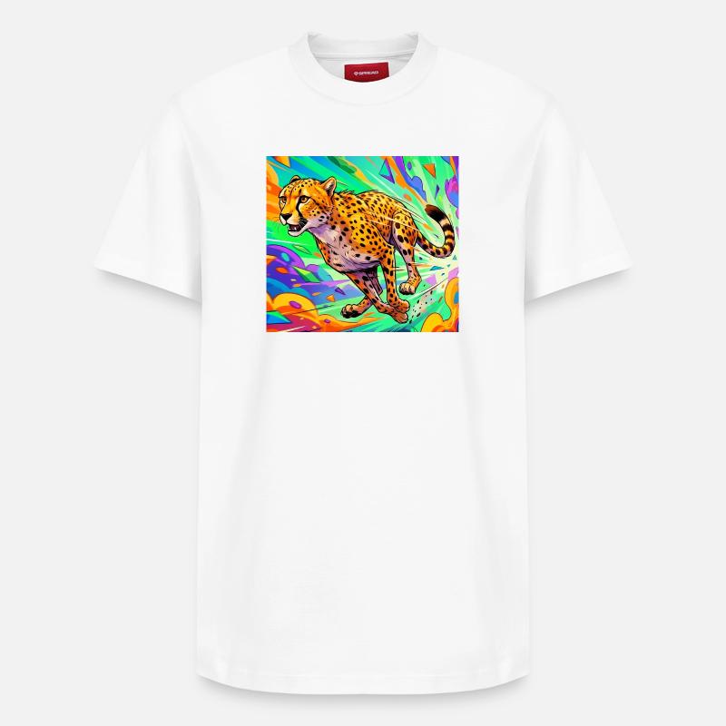 guépard - T-shirt unisexe décontracté en coton Supima – de SPREAD - blanc