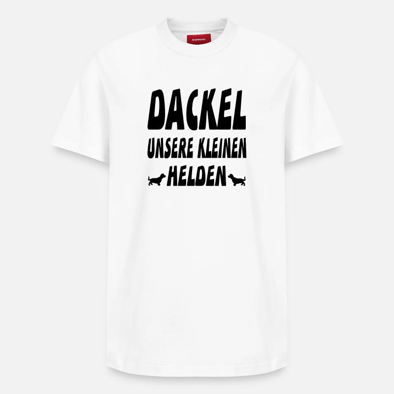 Dackel - Relaxed Unisex Supima Cotton T-Shirt – von SPREAD - Weiß