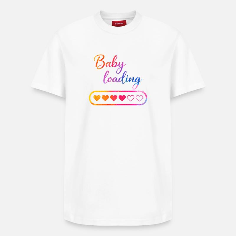 Baby loading herz - Relaxed Unisex Supima Cotton T-Shirt – von SPREAD - Weiß