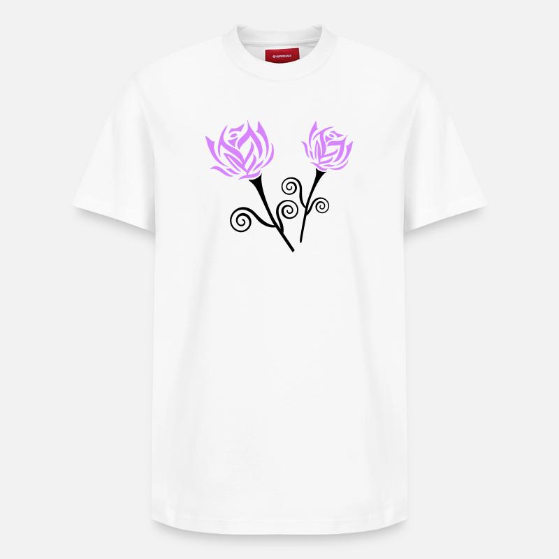 Roses - T-shirt unisexe décontracté en coton Supima – de SPREAD - blanc