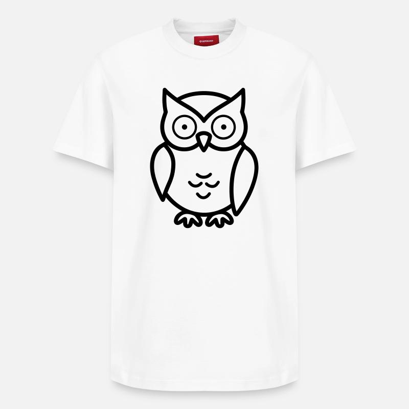 Eule - Relaxed Unisex Supima Cotton T-Shirt – von SPREAD - Weiß