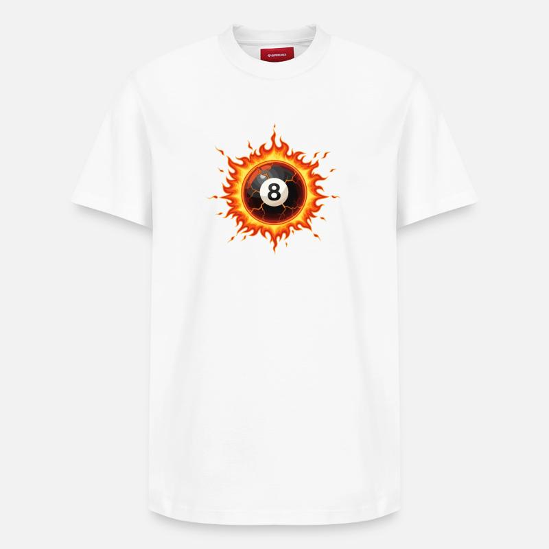 Balle de billard noir 8 - T-shirt unisexe décontracté en coton Supima – de SPREAD - blanc