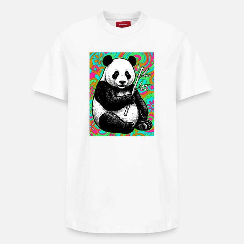 panda - T-shirt unisexe décontracté en coton Supima – de SPREAD - blanc