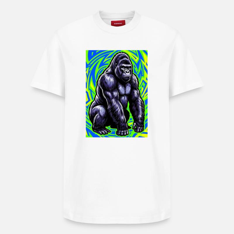 gorille - T-shirt unisexe décontracté en coton Supima – de SPREAD - blanc