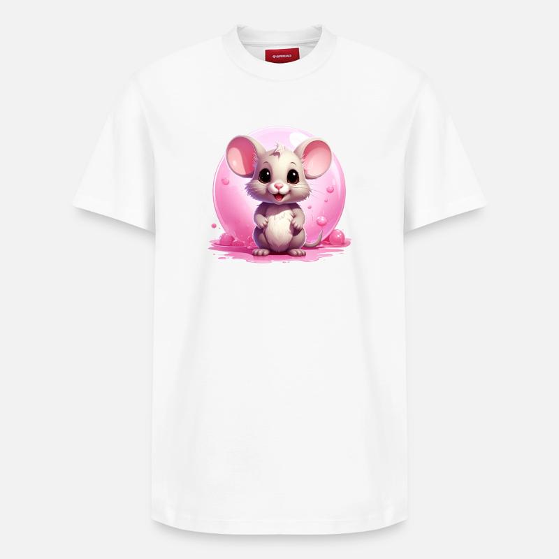 Souris mignonne - T-shirt unisexe décontracté en coton Supima – de SPREAD - blanc