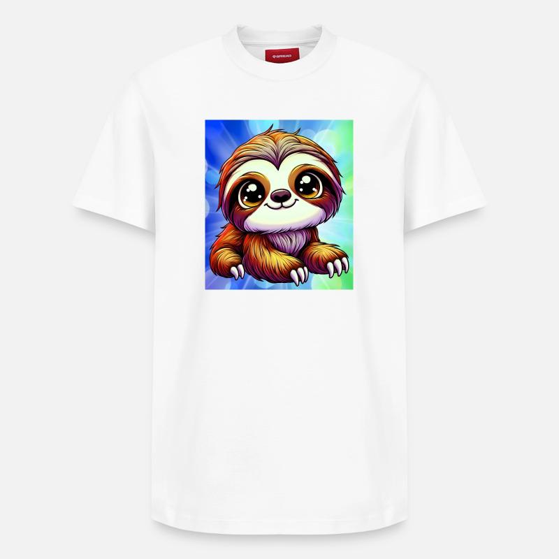 Faultier - Relaxed Unisex Supima Cotton T-Shirt – von SPREAD - Weiß