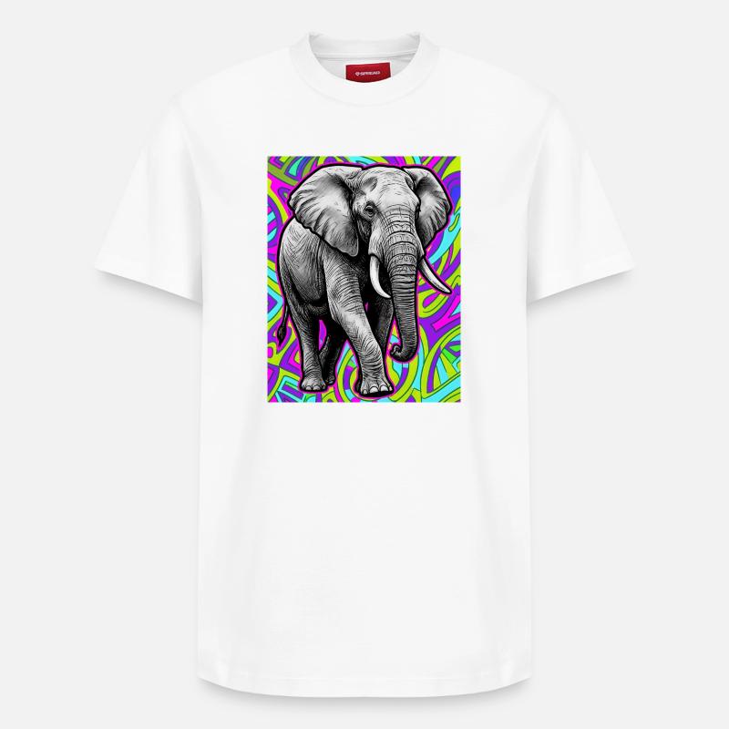 éléphant - T-shirt unisexe décontracté en coton Supima – de SPREAD - blanc