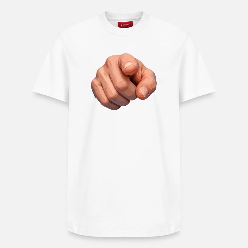 Illustration de l’indice pointé - T-shirt unisexe décontracté en coton Supima – de SPREAD - blanc