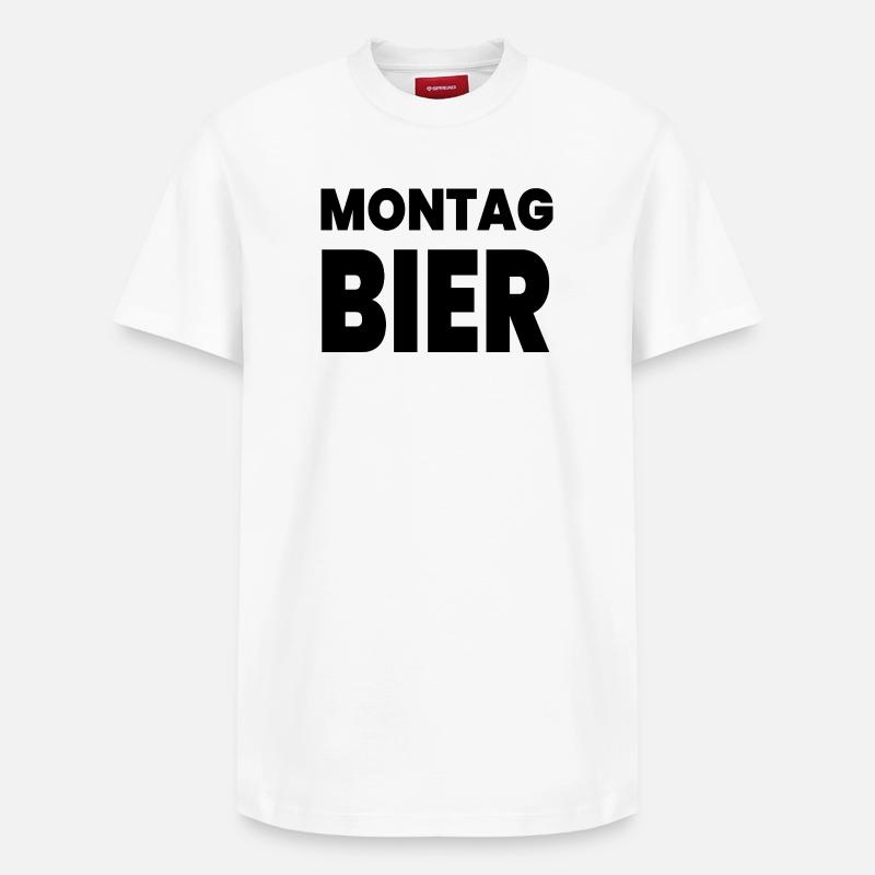Bier - Relaxed Unisex Supima Cotton T-Shirt – von SPREAD - Weiß