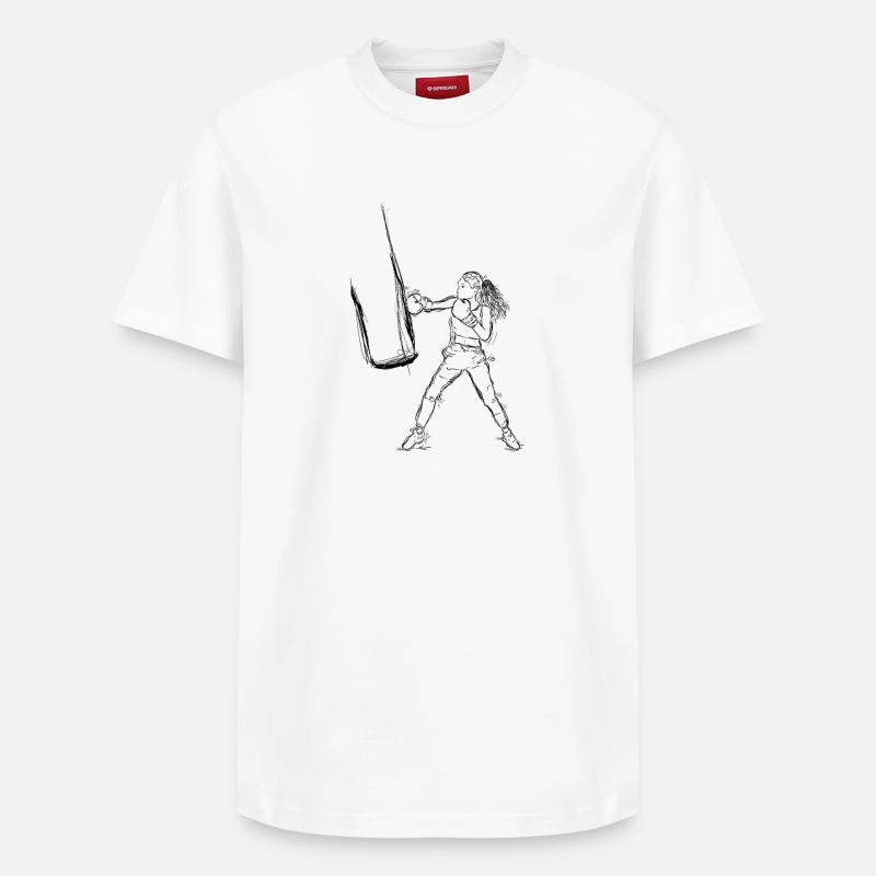 Boxeuse féminine - T-shirt unisexe décontracté en coton Supima – de SPREAD - blanc