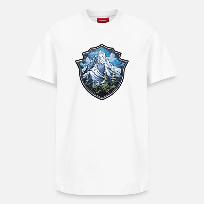 Berge - Relaxed Unisex Supima Cotton T-Shirt – von SPREAD - Weiß