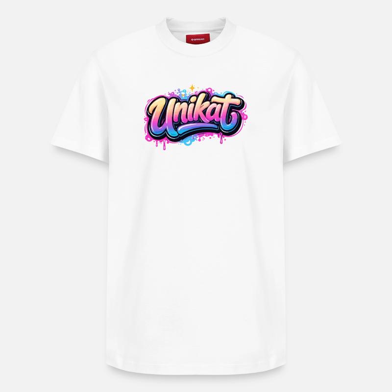 Néon graffiti unique - T-shirt unisexe décontracté en coton Supima – de SPREAD - blanc