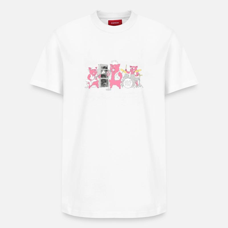 Rawk Pigs Rockband - T-shirt unisexe décontracté en coton Supima – de SPREAD - blanc
