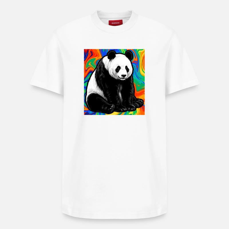 panda - T-shirt unisexe décontracté en coton Supima – de SPREAD - blanc