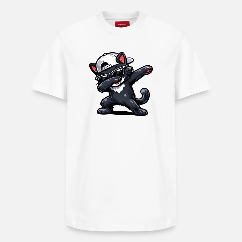 Dabbing Cat - Relaxed Unisex Supima Cotton T-Shirt – von SPREAD - Weiß