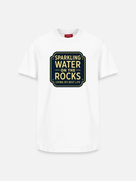Sparkling water on rocks neon - Relaxed Unisex Supima Cotton T-Shirt – by SPREAD - white