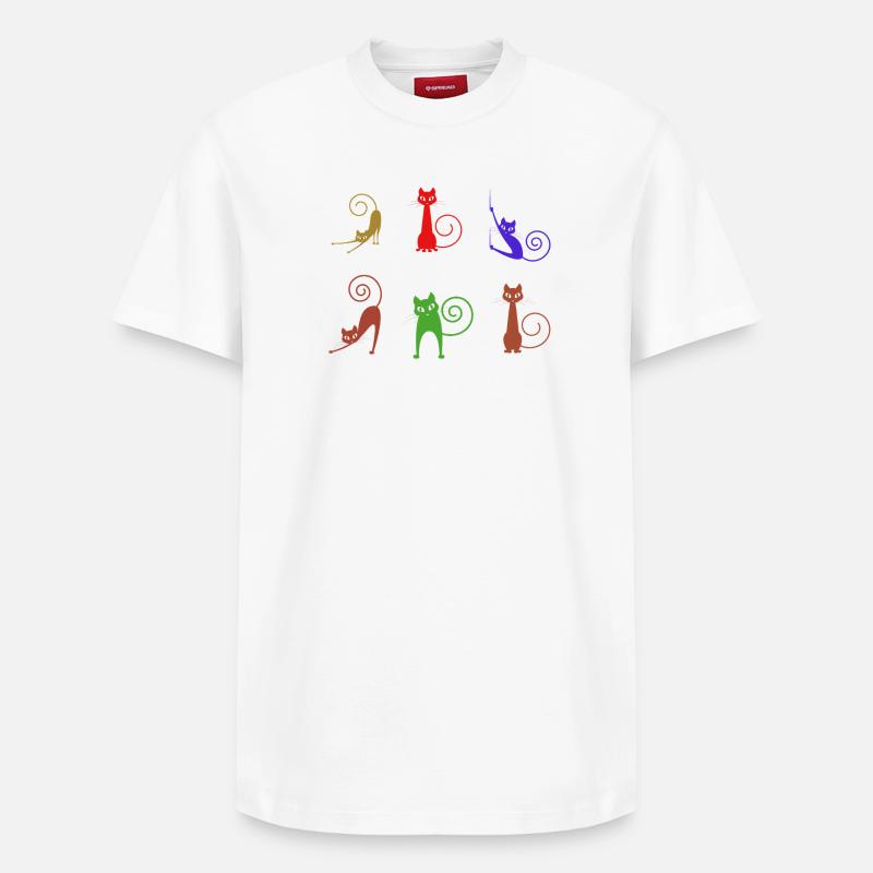 félin - T-shirt unisexe décontracté en coton Supima – de SPREAD - blanc