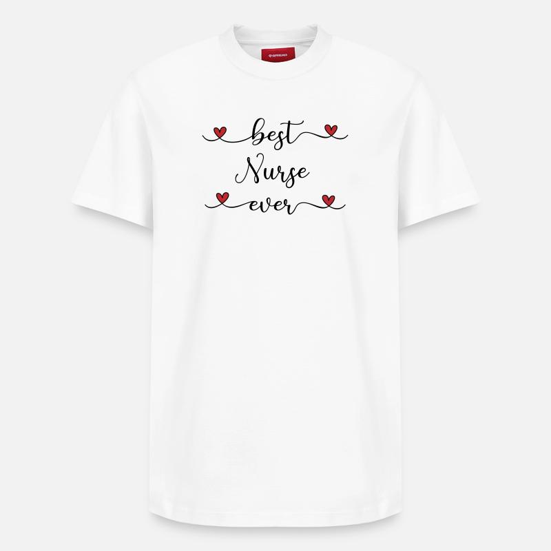 beste Krankenschwester - Relaxed Unisex Supima Cotton T-Shirt – von SPREAD - Weiß