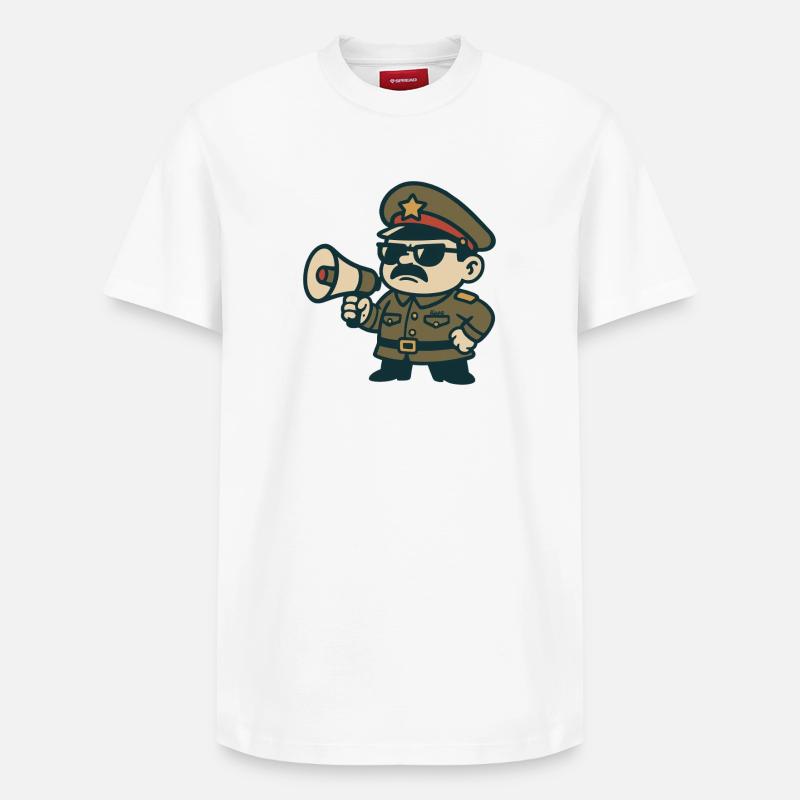 Sergent rétro Mégaphone - T-shirt unisexe décontracté en coton Supima – de SPREAD - blanc