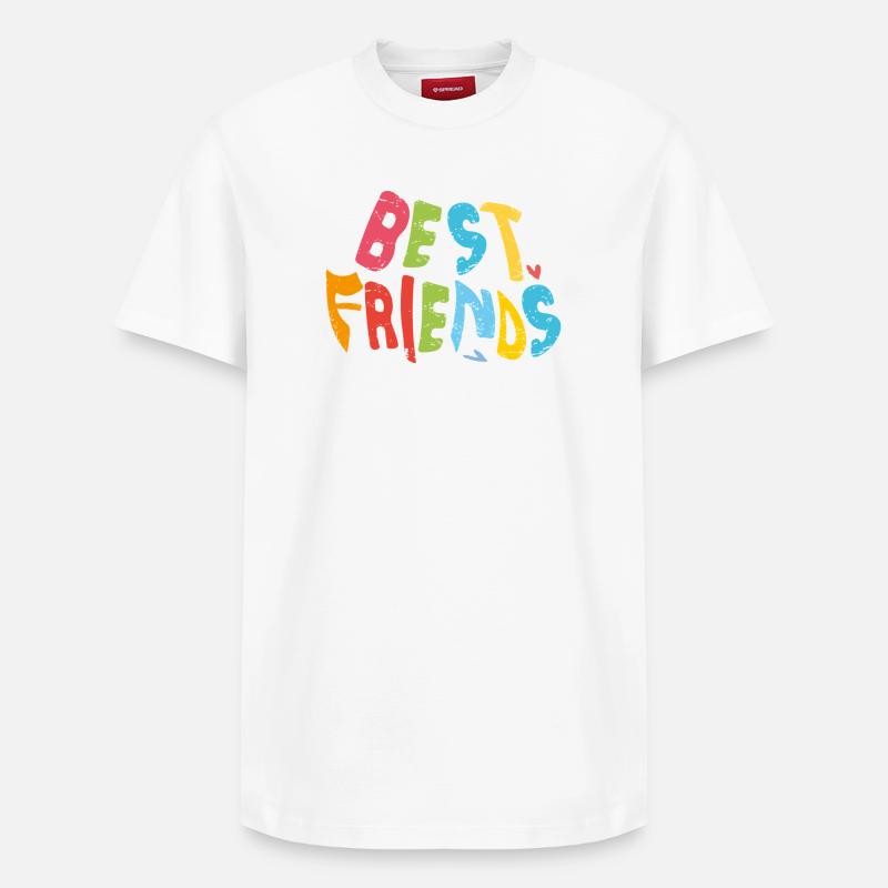 Meilleurs ami - T-shirt unisexe décontracté en coton Supima – de SPREAD - blanc