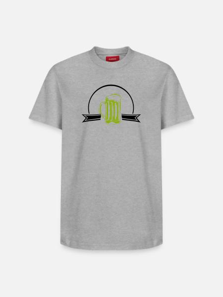 Green Neon Beer Mug Outline - Relaxed Unisex Supima Cotton T-Shirt – by SPREAD - white
