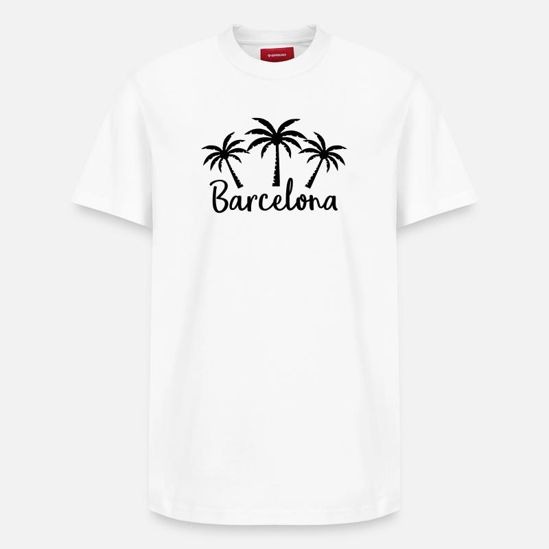 Barcelone - Relaxed Unisex Supima Cotton T-Shirt – von SPREAD - Weiß