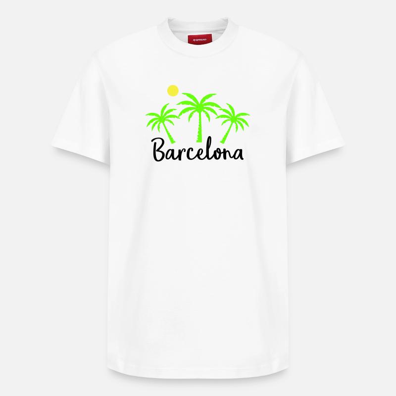 Barcelone - T-shirt unisexe décontracté en coton Supima – de SPREAD - blanc