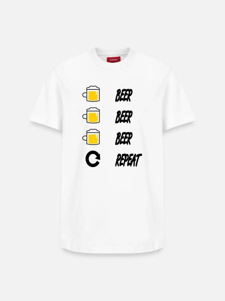 beer beer beer repeat - Relaxed Unisex Supima Cotton T-Shirt – by SPREAD - white