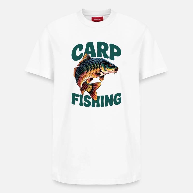 Pêche à la carpe - T-shirt unisexe décontracté en coton Supima – de SPREAD - blanc