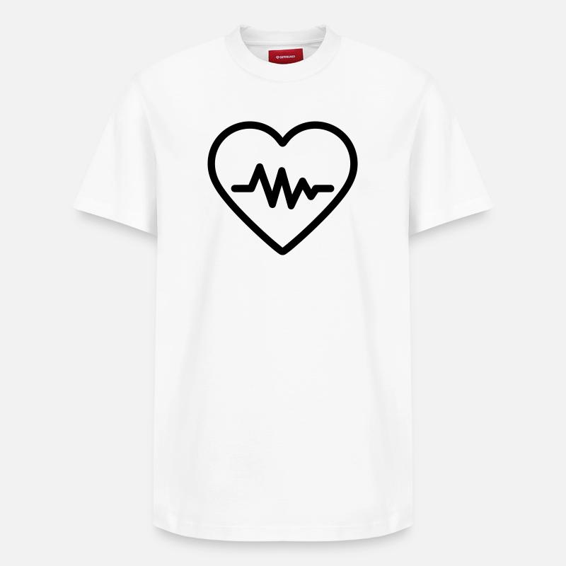battement de coeur - T-shirt unisexe décontracté en coton Supima – de SPREAD - blanc