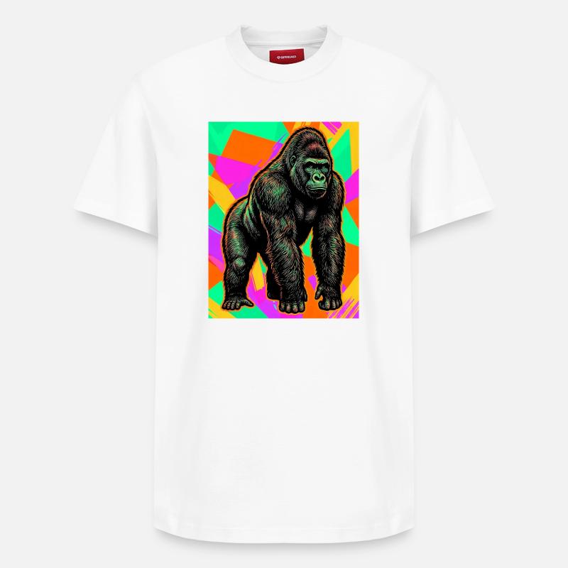 Gorilla - Relaxed Unisex Supima Cotton T-Shirt – von SPREAD - Weiß