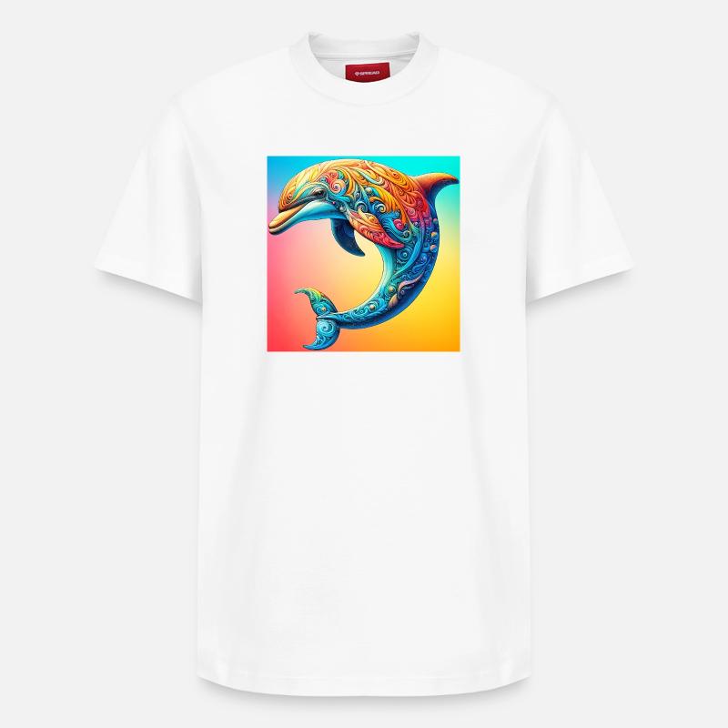 dauphin - T-shirt unisexe décontracté en coton Supima – de SPREAD - blanc