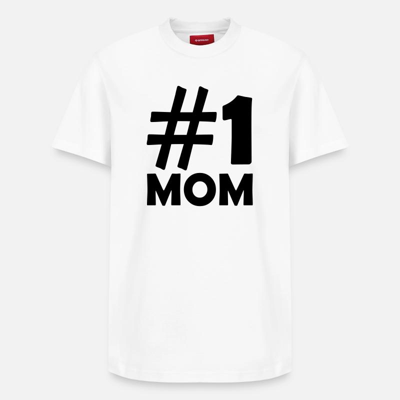 # 1 Mom - Relaxed Unisex Supima Cotton T-Shirt – von SPREAD - Weiß