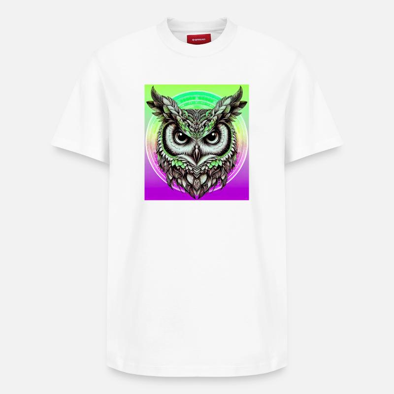 Eule - Relaxed Unisex Supima Cotton T-Shirt – von SPREAD - Weiß