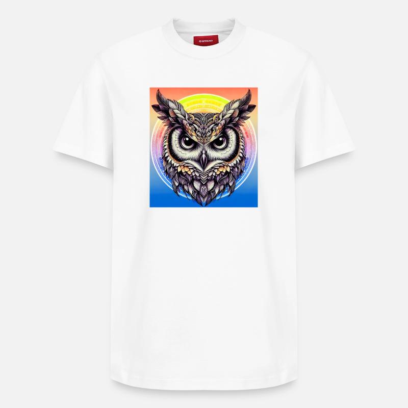 Eule - Relaxed Unisex Supima Cotton T-Shirt – von SPREAD - Weiß