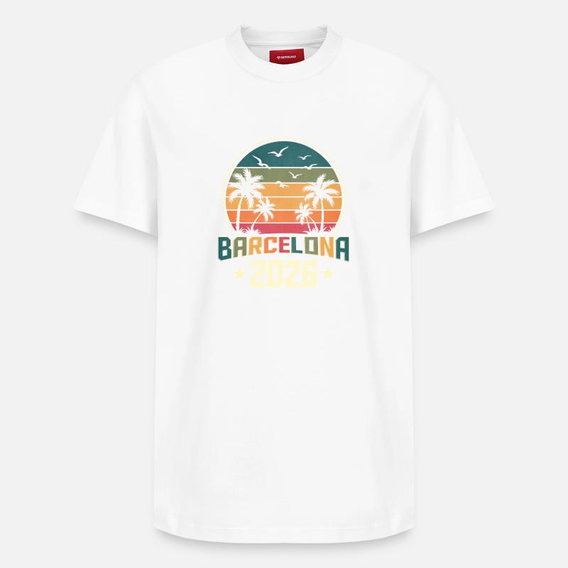 Barcelone 2026 - T-shirt unisexe décontracté en coton Supima – de SPREAD - blanc