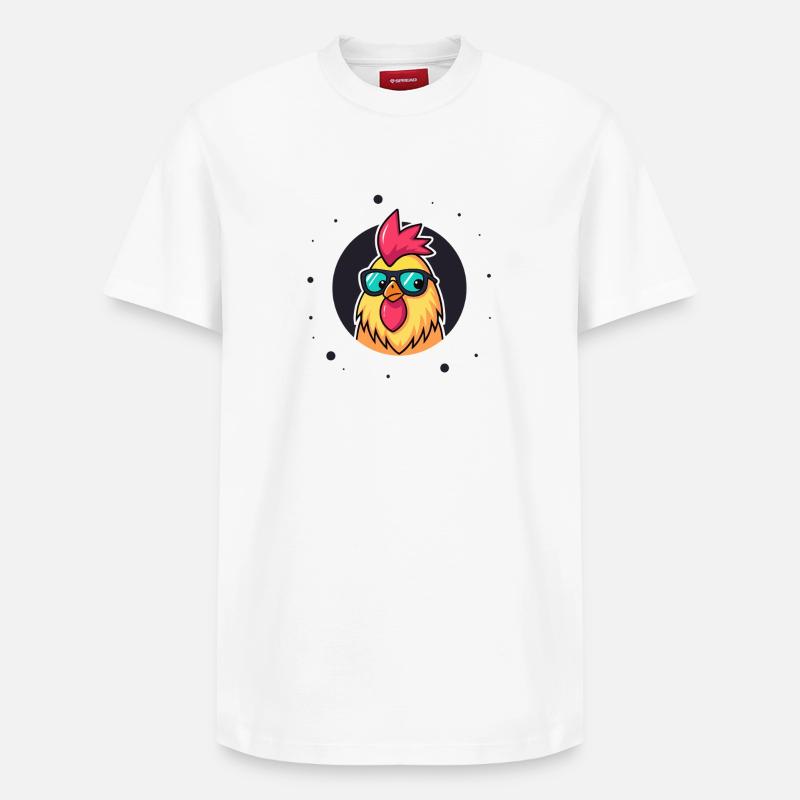 Poule chic lunettes soleil - T-shirt unisexe décontracté en coton Supima – de SPREAD - blanc