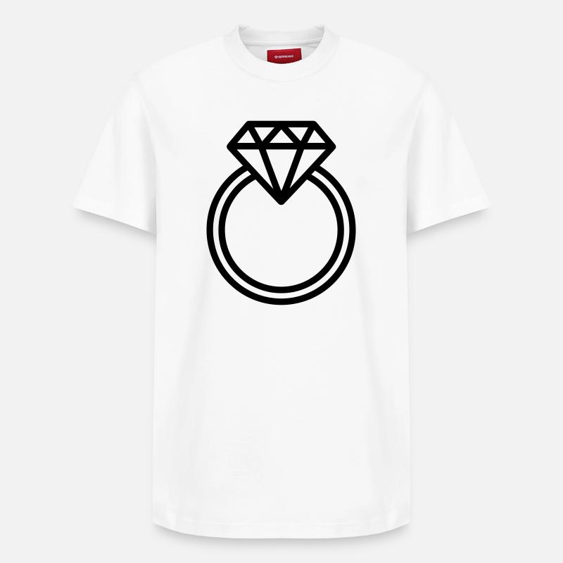 Ehering - Relaxed Unisex Supima Cotton T-Shirt – von SPREAD - Weiß