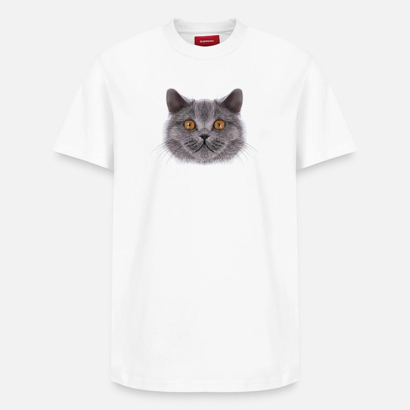 Chat britannique à poil court - T-shirt unisexe décontracté en coton Supima – de SPREAD - blanc