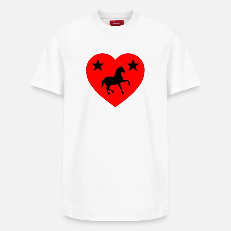 Chevaux - T-shirt unisexe décontracté en coton Supima – de SPREAD - blanc