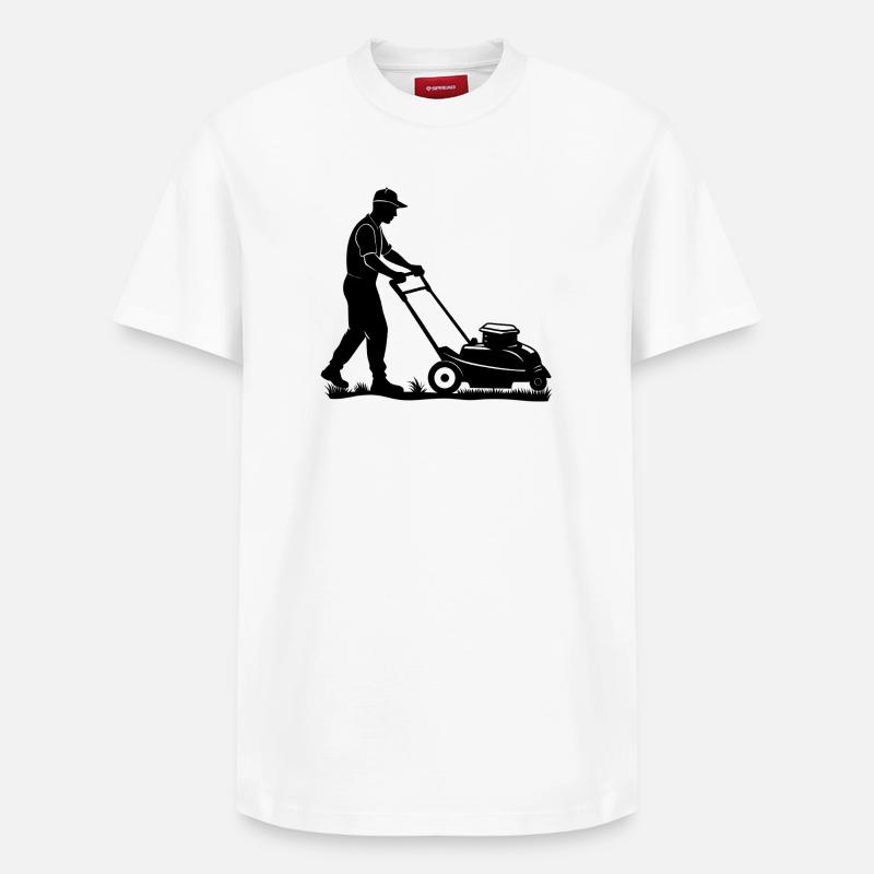Tondeuse à gazon - T-shirt unisexe décontracté en coton Supima – de SPREAD - blanc