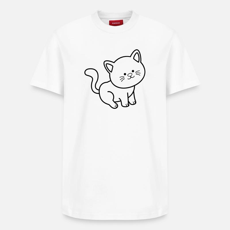 Chat Chat - T-shirt unisexe décontracté en coton Supima – de SPREAD - blanc