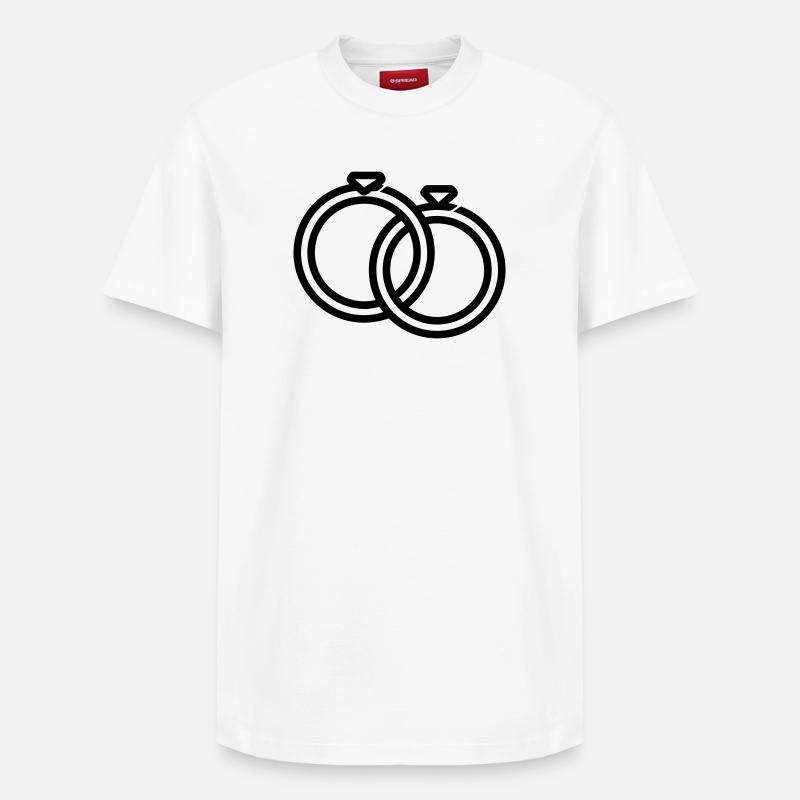 alliances mariage - T-shirt unisexe décontracté en coton Supima – de SPREAD - blanc