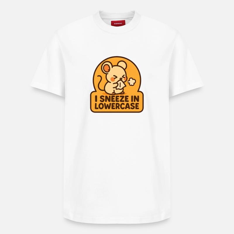J’éternue doucement | Humour de souris - T-shirt unisexe décontracté en coton Supima – de SPREAD - blanc