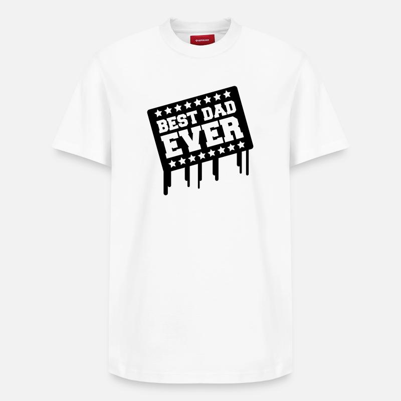 best_dad_ever03 - Relaxed Unisex Supima Cotton T-Shirt – von SPREAD - Weiß