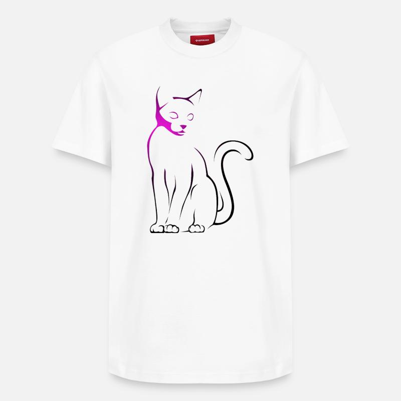 Pink Cat - T-shirt unisexe décontracté en coton Supima – de SPREAD - blanc