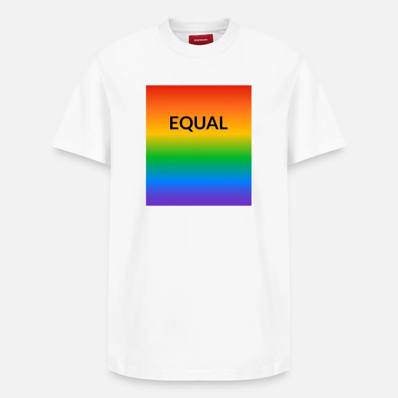 Rainbow Equal LGBT Pride Monat - Relaxed Unisex Supima Cotton T-Shirt – von SPREAD - Weiß