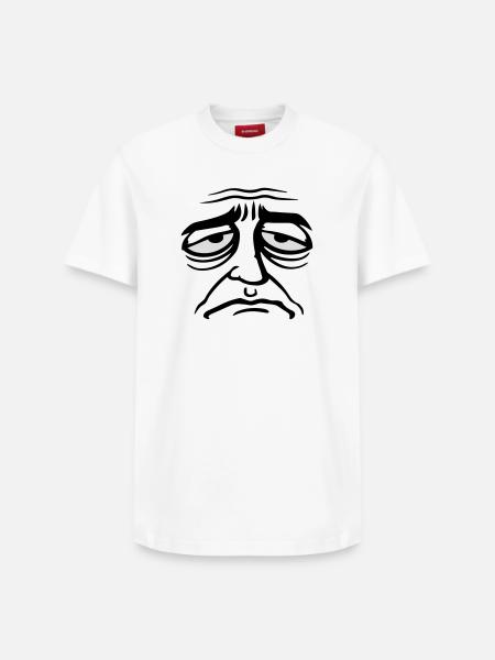 Grumpy sad disappointed face funny - Relaxed Unisex Supima Cotton T-Shirt – by SPREAD - white