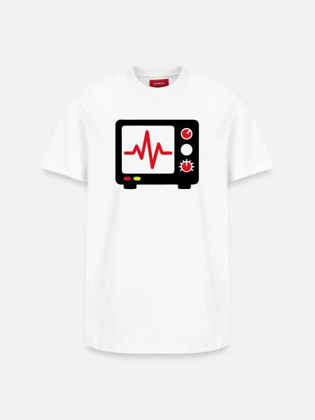ECG Monitor Heartbeat Medicine - Relaxed Unisex Supima Cotton T-Shirt – by SPREAD - white