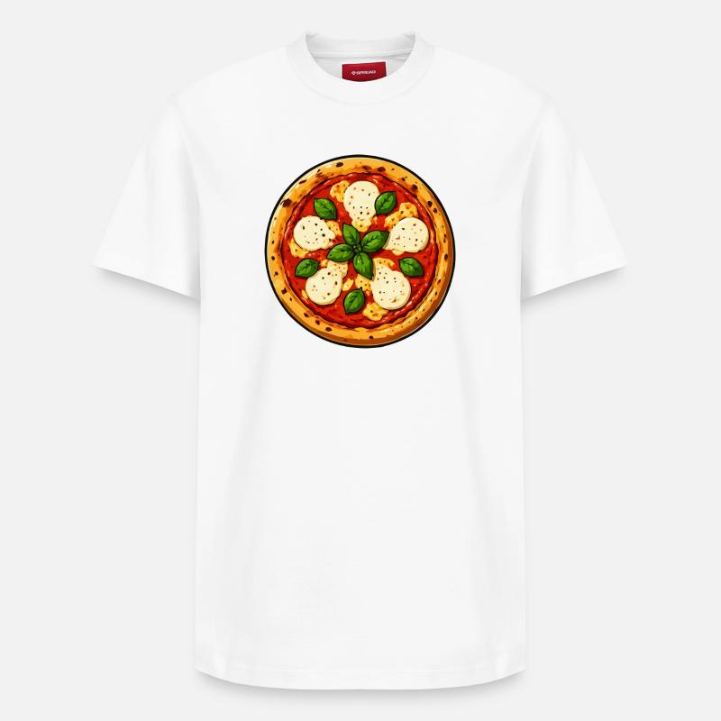 Basilikum-Pizza Comic - Relaxed Unisex Supima Cotton T-Shirt – von SPREAD - Weiß